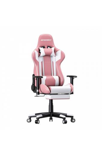 Oneray D0921F Καρέκλα Gaming Δερματίνης με Υποπόδιο Ροζ