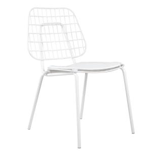 Καρέκλα Μεταλλική ArteLibre ALNUS Με Μαξιλάρι Λευκό 53x55x79cm