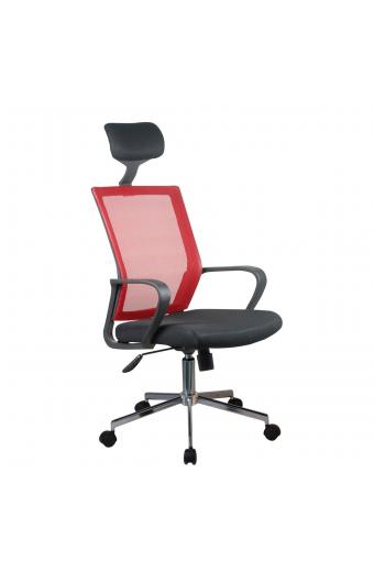 Καρέκλα Γραφείου ArteLibre ΦΟΙΒΗ Κόκκινο/Μαύρο Mesh 58x59x116-124.5cm