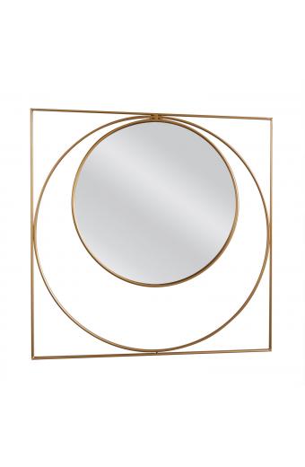 Καθρέπτης Τοίχου ALDOR Χρυσό Μέταλλο/Γυαλί 80x2x80cm