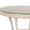 Τραπέζι Κήπου ArteLibre BURUNDI Λευκό Αντικέ Αλουμίνιο/Γυαλί Φ70x72cm