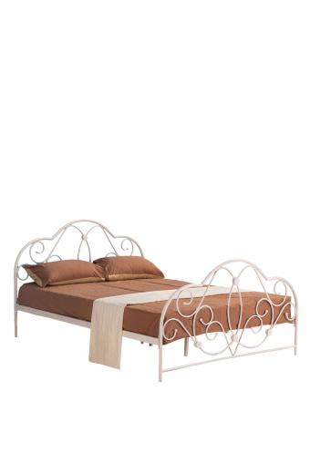 Κρεβάτι ArteLibre ARIEL Μεταλλικό Semy Glossy White 210x155x110cm (Στρώμα 150x200cm)
