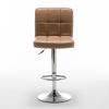 Σκαμπό Bar DIN Με Πλάτη Πτυσσόμενο Cappuccino PVC/Μέταλλο 44x50x92-113cm