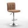 Σκαμπό Bar DIN Με Πλάτη Πτυσσόμενο Cappuccino PVC/Μέταλλο 44x50x92-113cm