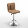 Σκαμπό Bar DIN Με Πλάτη Πτυσσόμενο Cappuccino PVC/Μέταλλο 44x50x92-113cm