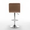 Σκαμπό Bar DIN Με Πλάτη Πτυσσόμενο Cappuccino PVC/Μέταλλο 44x50x92-113cm