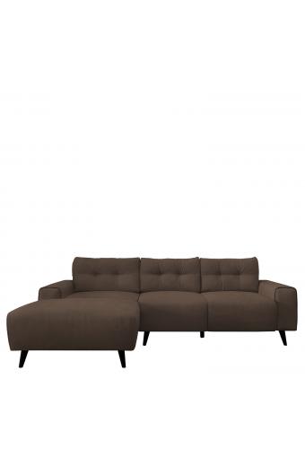 Καναπές Γωνιακός Αριστερή Γωνία BRIGGS Καφέ 255x175x82cm
