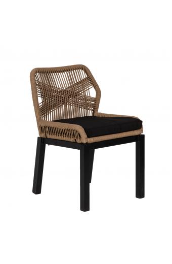 Καρέκλα Κήπου ArteLibre LISBON Μπεζ/Μαύρο Αλουμίνιο/Ύφασμα 50x58x77cm