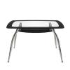 Τραπέζι ArteLibre HALTIA Χρώμιο/Μαύρο Γυαλί/Μέταλλο 120x75x75cm