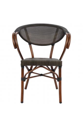ΠΟΛΥΘΡΟΝΑ ΑΛΟΥΜΙΝΙΟΥ CLAY BAMBOO LOOK ΚΑΦΕ ΜΕ TEXTLINE HM5025 60,5x59x81 cm