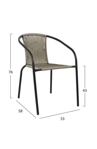 ΣΕΤ ΤΡΑΠΕΖΑΡΙΑΣ 3ΤΜΧ ΜΕ 2 ΚΑΡΕΚΛΕΣ & ΤΡΑΠΕΖΙ 70x70 HM5182.01