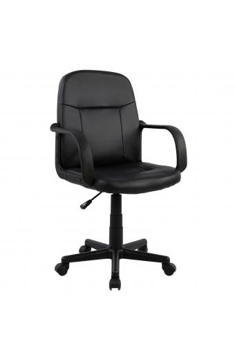 ΚΑΡΕΚΛΑ ΓΡΑΦΕΙΟΥ GRANE HM1005 ΜΕ ΜΠΡΑΤΣΑ ΜΑΥΡO PU 56,5x50x88-100Υ εκ.