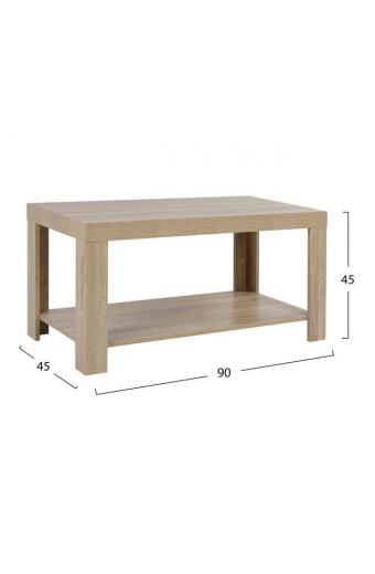 ΤΡΑΠΕΖΙ ΣΑΛΟΝΙΟΥ ΜΕΛΑΜΙΝΗΣ ALAYNA HM2207.02 SONAMA 90X45X45 εκ.