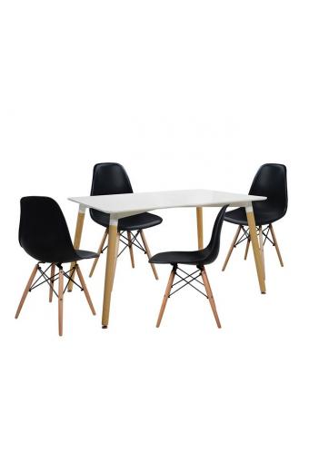 ΣΕΤ ΤΡΑΠΕΖΑΡΙΑ 5Τ ΤΡΑΠΕΖΙ MINIMAL 120x80x73 cm-TWIST ΜΑΥΡΕΣ HM10080.02