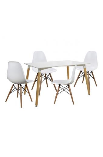 ΣΕΤ ΤΡΑΠΕΖΑΡΙΑ 5Τ ΤΡΑΠΕΖΙ MINIMAL 120Χ80-TWIST ΛΕΥΚΕΣ HM10080.01