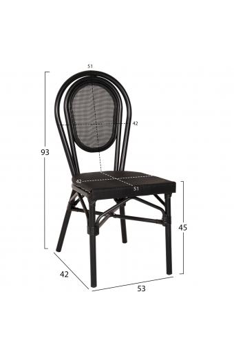 ΚΑΡΕΚΛΑ ΑΛΟΥΜΙΝΙΟΥ TRENT BAMBOO LOOK ΜΕ TEXTLINE 45x57x88 εκ. HM5052