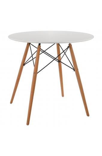 ΤΡΑΠΕΖΙ MINIMAL ΣΤΡΟΓΓΥΛΟ HM0059.01 MDF ΣΕ ΛΕΥΚΟ-ΠΟΔΙΑ ΟΞΙΑΣ ΦΥΣΙΚΟ Φ80Χ72Υεκ.