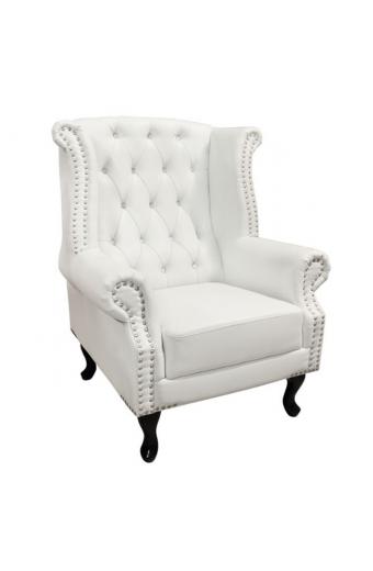 ΠΟΛΥΘΡΟΝΑ-ΜΠΕΡΖΕΡΑ T.CHESTERFIELD POLINA HM0053.02 PU ΛΕΥΚΟ ΜΑΤ 83x75x107Yεκ.