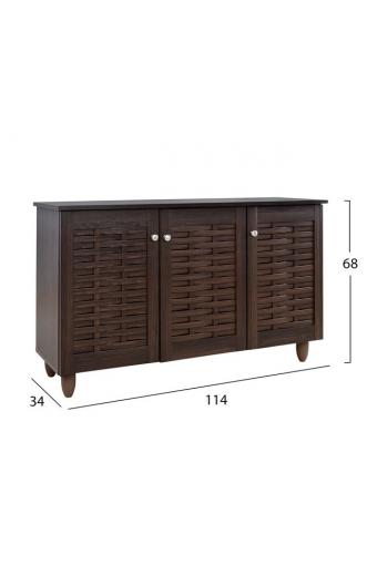 ΠΑΠΟΥΤΣΟΘΗΚΗ-ΝΤΟΥΛΑΠΙ 3 ΠΟΡΤΕΣ IGGY HM2211.01 WENGE 114Χ34Χ68εκ.