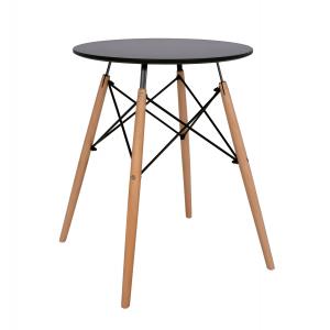 ΤΡΑΠΕΖΙ MINIMAL HM0060.02, ΜΑΥΡΟ, ΞΥΛΙΝΑ ΠΟΔΙΑ ΟΞΙΑ, Φ60X72Υ εκ.