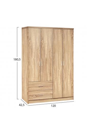 ΝΤΟΥΛΑΠΑ 4ΦΥΛΛΗ ME 2 ΣΥΡΤΑΡΙΑ BLAKELY HM339.02 SONAMA 120Χ42,5Χ180,5εκ.