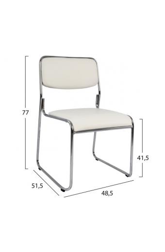 ΚΑΡΕΚΛΑ ΓΡΑΦΕΙΟΥ ΣΥΝΕΡΓΑΣΙΑΣ MABEL HM1019.02 ΣΕ ΧΡΩΜΑ ΛΕΥΚΟ 48,5x51,5x77Yεκ.