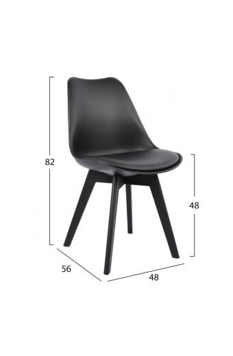 ΚΑΡΕΚΛΑ VEGAS HM0033.32 ΠΟΛΥΠΡΟΠΥΛΕΝΙΟΥ-PU-ΜΑΥΡΟ 48x56x82 εκ.