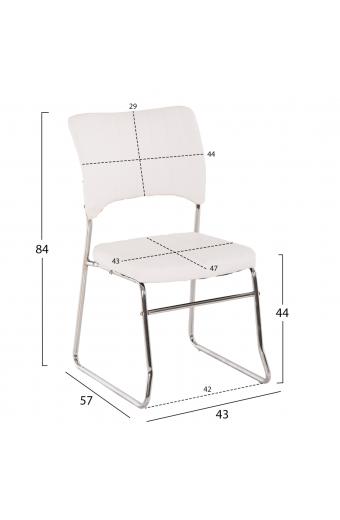 ΚΑΡΕΚΛΑ QUENTI HM1071.02 ΛΕΥΚΗ 52x60x85 εκ.