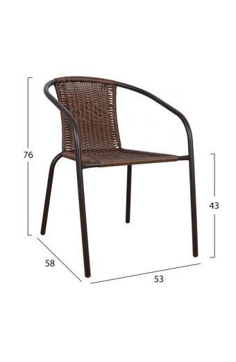 ΣΕΤ ΤΡΑΠΕΖΑΡΙΑ 3ΤΜΧ ΚΑΡΕΚΛΕΣ ΚΑΙ ΤΡΑΠΕΖΙ 70x70 HM5182.02