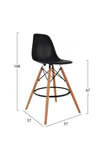 ΣΚΑΜΠΟ ΜΠΑΡ RENATA HM0173.02 ΜΑΥΡΟ 47x50x108Υ εκ.