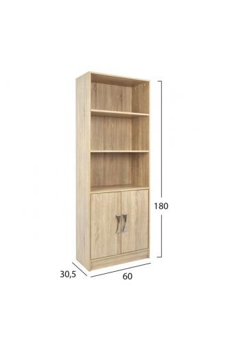 ΒΙΒΛΙΟΘΗΚΗ ΜΕΛΑΜΙΝΗΣ ENSLEY HM2027.03 SONAMA ΜΕ ΧΕΡΟΥΛΙ 60x30x180εκ