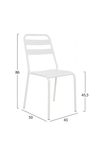 ΚΑΡΕΚΛΑ ΜΕΤΑΛΛΙΚΗ ΛΕΥΚΗ ΜΑΤ JASON HM5177.02 43x50x86cm