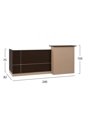 ΓΡΑΦΕΙΟ ΥΠΟΔΟΧΗΣ DALTON HM2068.01 ΜΕΛΑΜΙΝΗ ΣΕ WENGE-ΜΠΕΖ 240x80x106Υεκ.