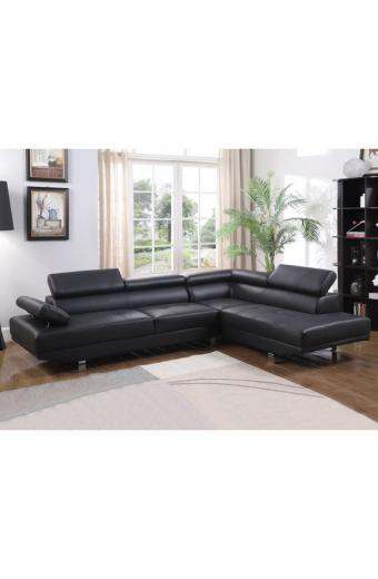ΚΑΝΑΠΕΣ ΓΩΝΙΑ GORO ΔΕΞΙΑ HM3084.02R ΑΠΟ ΜΑΥΡΟ PU 270x200x87Υ εκ.