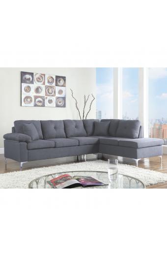 ΚΑΝΑΠΕΣ ΓΩΝΙΑ ΔΕΞΙΑ ZAILA HM3087R ΥΦΑΣΜΑ ΓΚΡΙ 282x197x90 εκ.