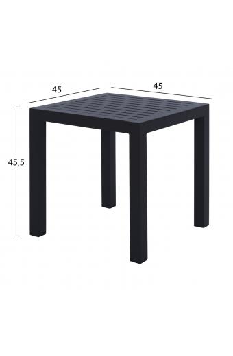 ΤΡΑΠΕΖΙ ΑΛΟΥΜΙΝΙΟΥ QIANA HM5402.02 ΓΚΡΙ 45x45x45,5 εκ.