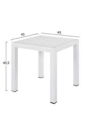 ΤΡΑΠΕΖΙ ΑΛΟΥΜΙΝΙΟΥ QIANA HM5402.01 ΛΕΥΚΟ 45x45x45,5 εκ.