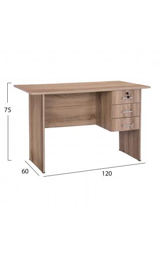 ΓΡΑΦΕΙΟ ΜΕΛΑΜΙΝΗΣ HAYDEN 120x60x75Υεκ. ΜΕ 3 ΣΥΡΤΑΡΙΑ ΣΕ ΧΡΩΜΑ SONAMA HM2268.02