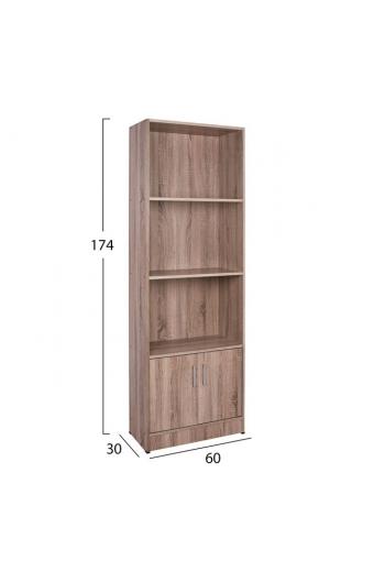 ΒΙΒΛΙΟΘΗΚΗ ΜΕΛΑΜΙΝΗΣ HAYDEN HM2269.02 ΣΕ ΧΡΩΜΑ SONAMA 60x30x174Υεκ.