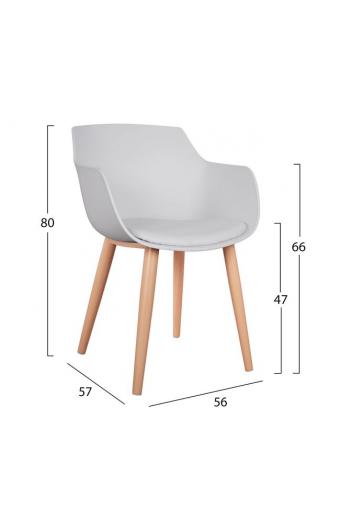 ΚΑΡΕΚΛΑ ΤΡΑΠΕΖΑΡΙΑΣ LUCIE HM8242.01 ΛΕΥΚΗ ΜΕ ΜΕΤΑΛΛΙΚΑ ΠΟΔΙΑ 56Χ57Χ80 ΕΚ