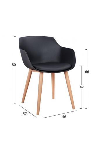 ΚΑΡΕΚΛΑ ΤΡΑΠΕΖΑΡΙΑΣ LUCIE HM8242.02 ΜΑΥΡΗ ΜΕ ΜΕΤΑΛΛΙΚΑ ΠΟΔΙΑ 56Χ57Χ80 ΕΚ