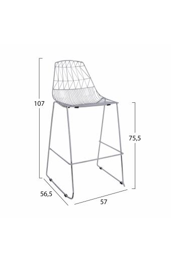 ΣΚΑΜΠΩ BAR ΜΕΤΑΛΛΙΚΟ HM5465.100 LUX ΧΡΩΜΙΟΥ 57x56,5x107 εκ.