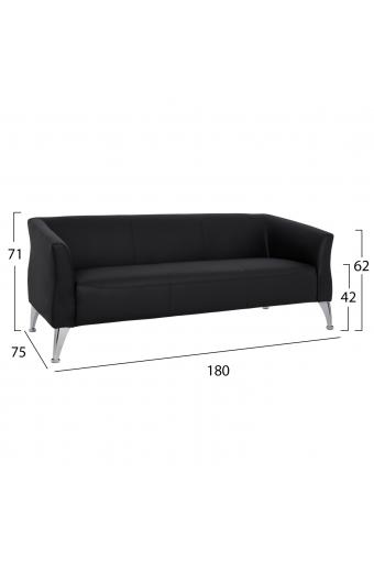ΚΑΝΑΠΕΣ 3ΘΕΣΙΟΣ KIANA HM3122.31 ΜΕ ΜΑΥΡΟ PU 180x75x71 εκ.
