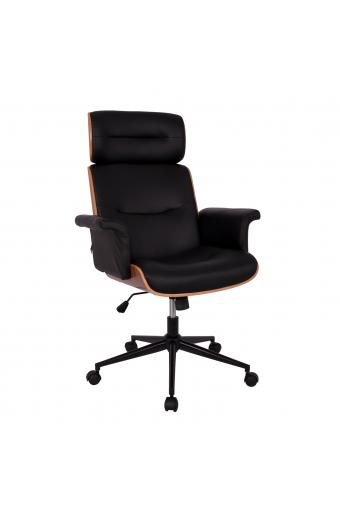 ΚΑΡΕΚΛΑ ΓΡΑΦΕΙΟΥ ΔΙΕΥΘΥΝΤΙΚΗ SUPERIOR PRO HM1108.01 ΚΑΡΥΔΙ-ΜΑΥΡO PU 74x74x116Yεκ.