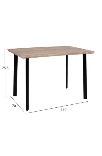 ΤΡΑΠΕΖΙ ΤΡΑΠΕΖΑΡΙΑΣ PALANI 110X70 SONAMA ΜΕ ΜΑΥΡΑ ΠΟΔΙΑ HM8333