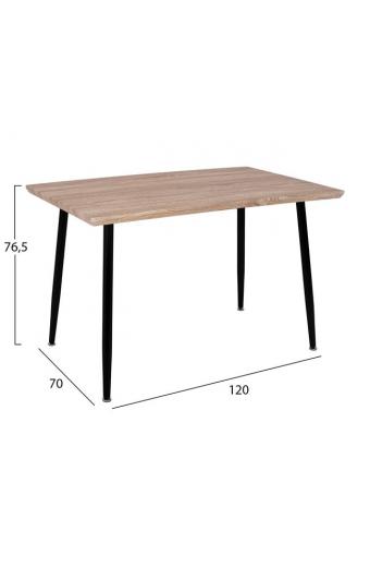ΤΡΑΠΕΖΙ ΤΡΑΠΕΖΑΡΙΑΣ PALOMA HM8334.01, 120X70Χ76,5 SONΟMA, ΜΑΥΡΑ ΠΟΔΙΑ