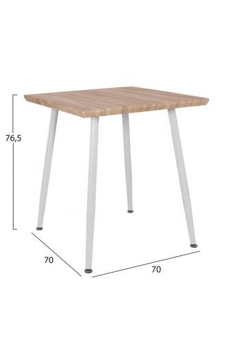 ΤΡΑΠΕΖΙ ΤΡΑΠΕΖΑΡΙΑΣ PALOMA HM8335.02, 70Χ70X76,5, SONOMA, ΛΕΥΚΑ ΠΟΔΙΑ