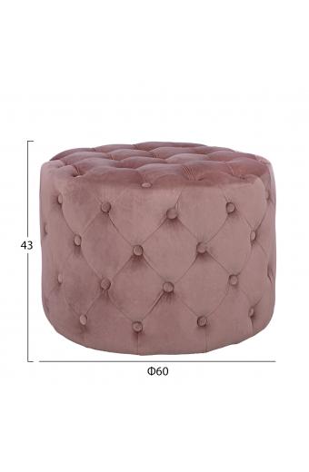 ΣΚΑΜΠΟ KASSIE  ΣΑΠΙΟ ΜΗΛΟ ΒΕΛΟΥΔΟ ΤΥΠΟΥ CHESTERFIELD HM8406.02 Φ60x43Υ εκ.