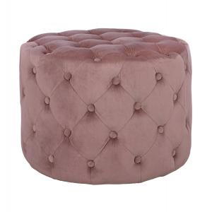 ΣΚΑΜΠΟ KASSIE  ΣΑΠΙΟ ΜΗΛΟ ΒΕΛΟΥΔΟ ΤΥΠΟΥ CHESTERFIELD HM8406.02 Φ60x43Υ εκ.