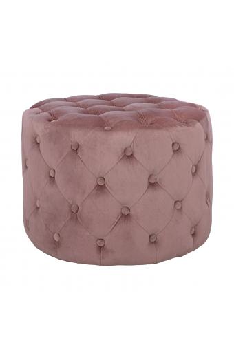 ΣΚΑΜΠΟ KASSIE  ΣΑΠΙΟ ΜΗΛΟ ΒΕΛΟΥΔΟ ΤΥΠΟΥ CHESTERFIELD HM8406.02 Φ60x43Υ εκ.